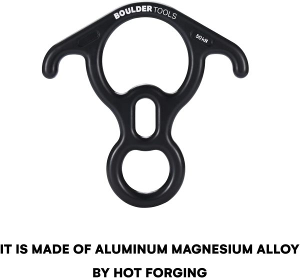 Descender Rappelling Gear - for Rescue Equipment, Rock Climbing, Ziplining, and Aerial Dance - Large Bent-Ear Belaying Device - Lightweight and Easy-to-Carry - Made with Aluminum