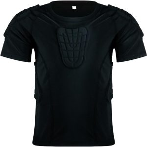 Kid’s Padded Shirts Short Sleeve Compression Chest and Rib Protector T Shirt Youth Protective Gear