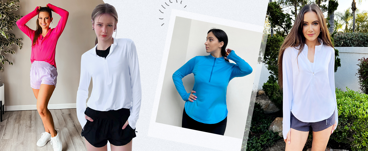 womens golf shirt long sleeve uv protect clothing