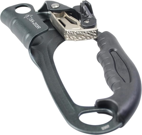 Hand Ascender CE Certified Strong Rappelling Gear Equipment with Ergonomic Rubber Handle for Rock Climbing Tree Arborist, Climbing Rescue Caving, Mountaineering, 8~13MM Rope, Right/Left Hand