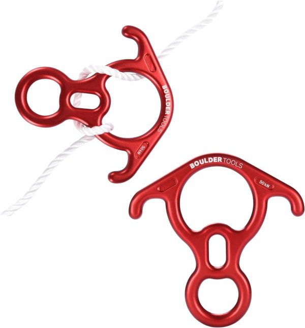 Descender Rappelling Gear - for Rescue Equipment, Rock Climbing, Ziplining, and Aerial Dance - Large Bent-Ear Belaying Device - Lightweight and Easy-to-Carry - Made with Aluminum