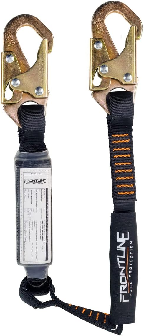 61WB5VV96uL._AC_SL1280 LIS31S Combat™ 3 Single Leg Snaphook Lanyard with Internal Shock Absorber | Fall Arrest Restraint Protection Equipment Construction PPE Roofing Gear | OSHA and ANSI Compliant