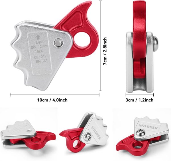 61_XNeKAGZL._AC_SL1500 Climbing Ascender Fall Protection Belay Device Climbing Rope Grab for Rock Climbing Mountaineering Tree Arborist Expedition Caving Rescue Aerial Work