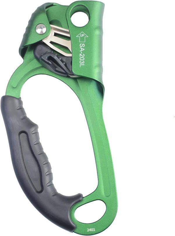 Hand Ascender CE Certified Strong Rappelling Gear Equipment with Ergonomic Rubber Handle for Rock Climbing Tree Arborist, Climbing Rescue Caving, Mountaineering, 8~13MM Rope, Right/Left Hand