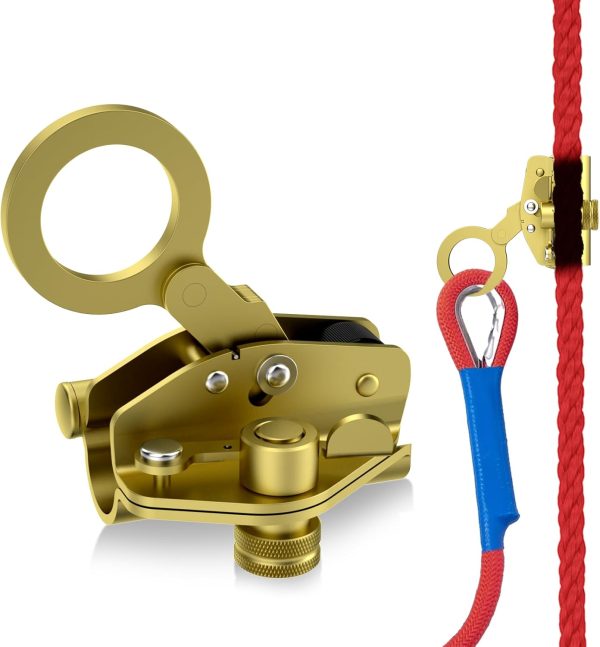 Self-Locking Rope Grab Ascender, Alloy Steel, Suitable for Heavy Industry/Roofing/Construction/Fall Protection/Tree Trimming/Lifeline, Compliant with OSHA/ANSI Standards