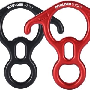 Descender Rappelling Gear - for Rescue Equipment, Rock Climbing, Ziplining, and Aerial Dance - Large Bent-Ear Belaying Device - Lightweight and Easy-to-Carry - Made with Aluminum