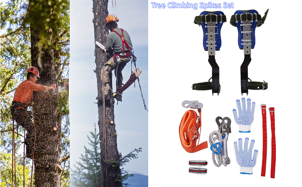 Tree Climbing Spike Set for Tree Work Adjustable Tree Climbing Gear Set 