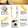 [2-Pack] 6-Foot Shock Absorber Stretchable Safety Lanyard with Double Snap Hook Connectors ANSI Z359.13-2013 Compliant Fall Protection Equipment