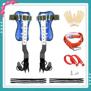 Tree Climbing Spike Set Safety Adjustable Belt Lanyard Rope Rescue Belt 2 Gears