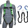 Universal Full-Body Fall Protection Safety Harness w/ 3 D-Rings and Tongue Buckle Legs