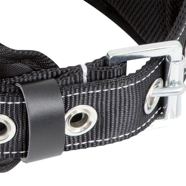 Fall Protection Safety Harness Restraint Belt with Padded Lumbar Support, 1 D-Ring, Black, XL, V8056014
