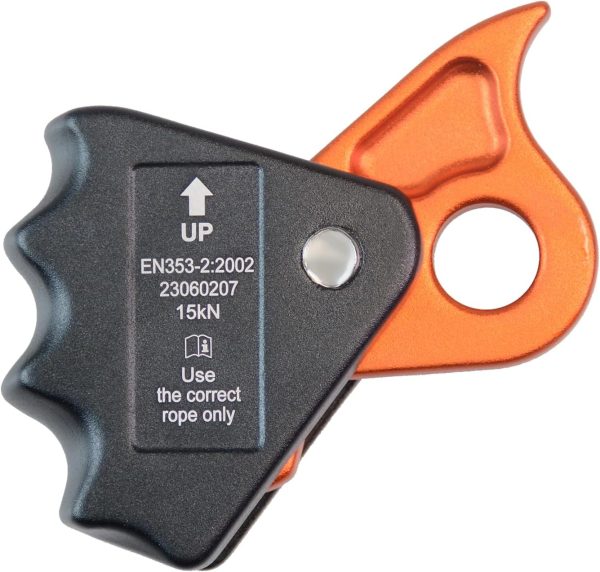 15kN Rope Grab,CE Certified Fall Arrestor Ascender, Flip Line Adjuster, Grip Clamp, Self-Locking Fall Protection Belay Device for Rock Climbing, Tree Arborist, Rescue, Fit for 12~13 MM Rope