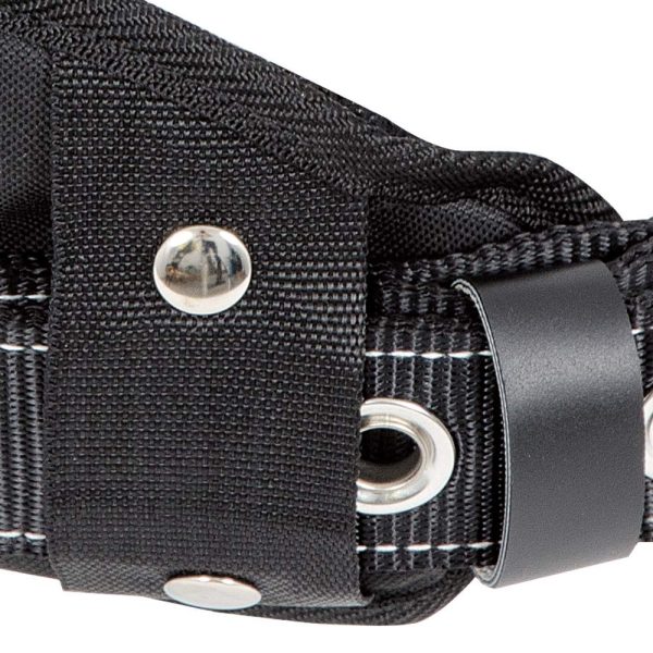 Fall Protection Safety Harness Restraint Belt with Padded Lumbar Support, 1 D-Ring, Black, XL, V8056014