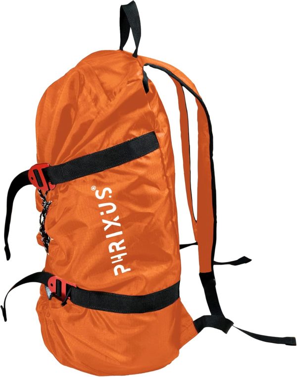 719cm5pXqgS._AC_SL1500 Rock Climbing Rope Bag, Waterproof Folding Rope Storage Bag with Ground Sheet, Buckles and Carry Straps, Large Capacity Backpack Rock Climbing Gear for Rock Climbing Rope, Orange