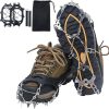Crampons for Hiking Boots, Shoes, Anti Slip 19 Stainless Steel Crampons Ice Cleats Traction Snow Grips Safe Protect for Women Men Kids Walking Climbing