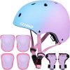 71IfaPGos1L._AC_SL1500 Kids Bike Skateboard Helmet Pad Set,Toddler Cyling Protective Gear Knee & Elbow Pads Wrist Guards for 5-8-10-12-14-16 Years Girls Boys Bicycle Scooter Roller Skate Inline Skating Rollerblading