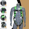 Universal Full-Body Fall Protection Safety Harness w/ 3 D-Rings and Tongue Buckle Legs