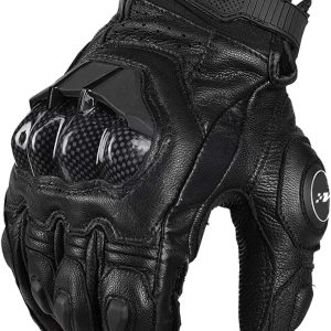 Air Flow Leather Motorcycle Gloves Touchscreen for Men and Women Model-GRC01 (XL, Black)