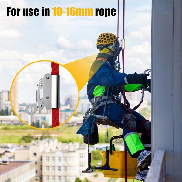 Self-Locking Rope Grab Ascender, Alloy Steel, Suitable for Heavy Industry/Roofing/Construction/Fall Protection/Tree Trimming/Lifeline, Compliant with OSHA/ANSI Standards