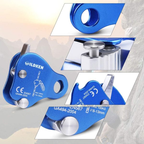 Climbing Ascender Fall Protection Belay Device Climbing Rope Grab for Rock Climbing Mountaineering Tree Arborist Expedition Caving Rescue Aerial Work
