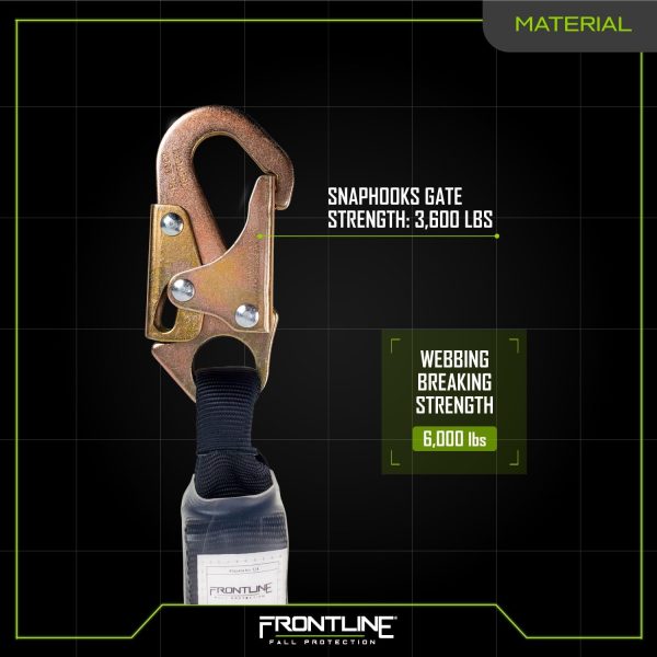 71dAFqCiC_L._AC_SL1500 LIS31S Combat™ 3 Single Leg Snaphook Lanyard with Internal Shock Absorber | Fall Arrest Restraint Protection Equipment Construction PPE Roofing Gear | OSHA and ANSI Compliant