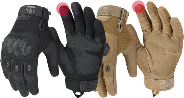 Tactical Gloves for Men, Touchscreen Motorcycle Gloves with Hard Shell & Palm Padding for Sports Motorcycle Cycling Tactical Airsoft Paintball Hunting Hiking Camping Climbing