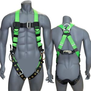 Universal Full-Body Fall Protection Safety Harness w/ 3 D-Rings and Tongue Buckle Legs