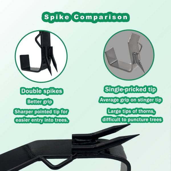 Tree Climbing Spikes Set, 2 Gears and Widening pedal, Upgraded Tree Climbing Spikes with Canvas adhesive style，Tree climbing gear tool for Climbing Trees, Picking Fruit, Tree Trimming,Hunting(red)