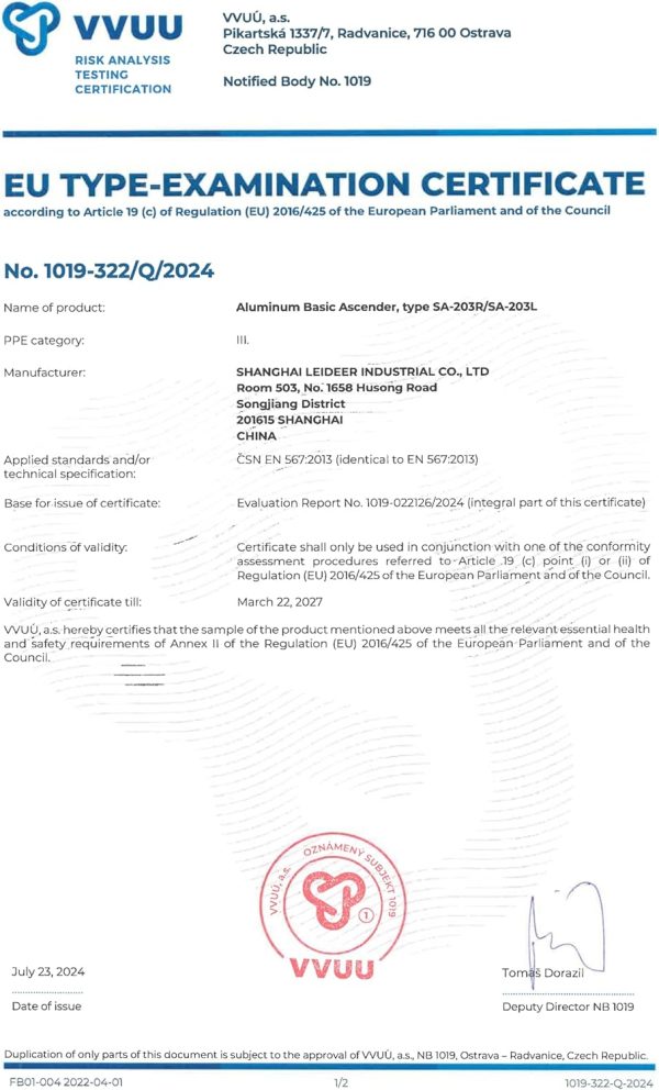 Hand Ascender CE Certified Strong Rappelling Gear Equipment with Ergonomic Rubber Handle for Rock Climbing Tree Arborist, Climbing Rescue Caving, Mountaineering, 8~13MM Rope, Right/Left Hand