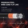Steel Core Flipline Kit, 1/2" x 10' Tree Climbing Flipline, Adjustable Tree Lanyard, Cut Resistant & Low Stretch Positioning Rope Lanyard for Fall Protection, Arborist, Tree Climbers