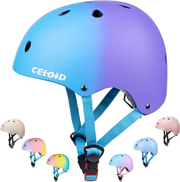 Kids Bike Helmet,Toddler Skateboard Helmets for Ages 2-3-5-8-14 Years Boys Girls，Adjustable Multi-Sport Bicycle Skateboarding Football Roller Skating Scooter Rollerblade Balance Bike Helmet