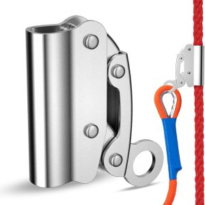 Self-Locking Rope Grab Ascender, Alloy Steel, Suitable for Heavy Industry/Roofing/Construction/Fall Protection/Tree Trimming/Lifeline, Compliant with OSHA/ANSI Standards