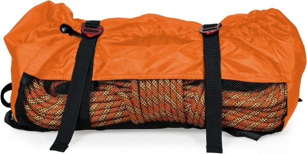 71zjf-u5dgS._AC_SL1500 Rock Climbing Rope Bag, Waterproof Folding Rope Storage Bag with Ground Sheet, Buckles and Carry Straps, Large Capacity Backpack Rock Climbing Gear for Rock Climbing Rope, Orange