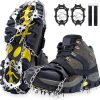 Crampons Ice Cleats Anti Slip Newest 28 Stainless Steel Spikes Suitable for All Boots Shoes Great Protect for Hiking Trekking Walking Jogging Climbing Mountaineering Fishing Men Women Kids(Black, L)