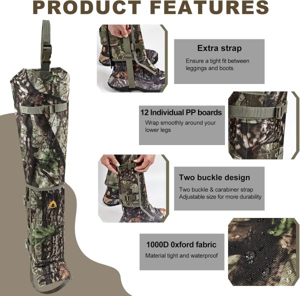 Waterproof Snake Chaps for Hunting Snake Bite Protection Gear Adjustable Size Snake Bite Protective Gaiters Anti-Snake Gaiters for Legs