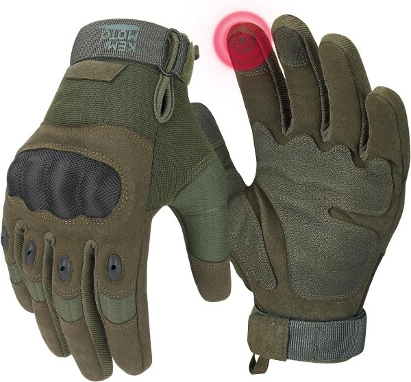 Tactical Gloves for Men, Touchscreen Motorcycle Gloves with Hard Shell & Palm Padding for Sports Motorcycle Cycling Tactical Airsoft Paintball Hunting Hiking Camping Climbing