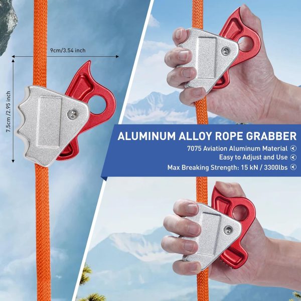 Steel Core Flipline Kit, 1/2" x 10' Tree Climbing Flipline, Adjustable Tree Lanyard, Cut Resistant & Low Stretch Positioning Rope Lanyard for Fall Protection, Arborist, Tree Climbers