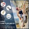 Steel Core Flipline Kit, 1/2" x 10' Tree Climbing Flipline, Adjustable Tree Lanyard, Cut Resistant & Low Stretch Positioning Rope Lanyard for Fall Protection, Arborist, Tree Climbers