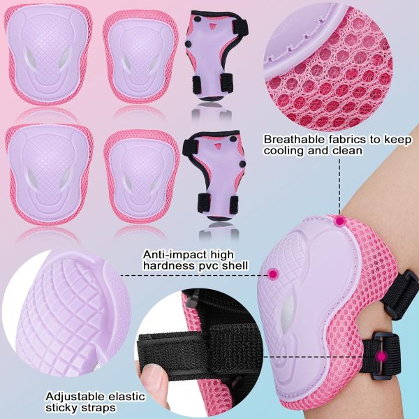 81N9ca5M2wL._AC_SL1500 Kids Bike Skateboard Helmet Pad Set,Toddler Cyling Protective Gear Knee & Elbow Pads Wrist Guards for 5-8-10-12-14-16 Years Girls Boys Bicycle Scooter Roller Skate Inline Skating Rollerblading