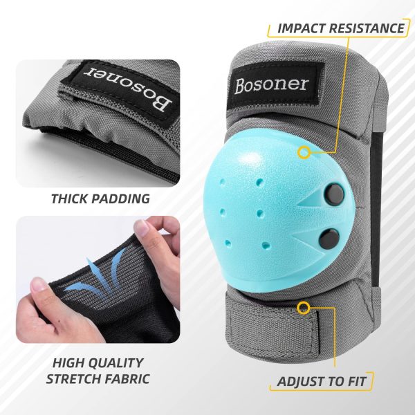 Roller and Skating Pads for Kids-Youth-Adults: Knee Pads and Elbow Pads and Wrist Guards Set - Large Size for Adults