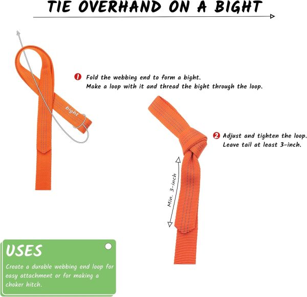 1 inch Nylon Tubular Webbing Tape CE UIAA Certified 4000lb Heavy Duty for Climbing Rescue Rope Works Survival Outdoor General Purposes