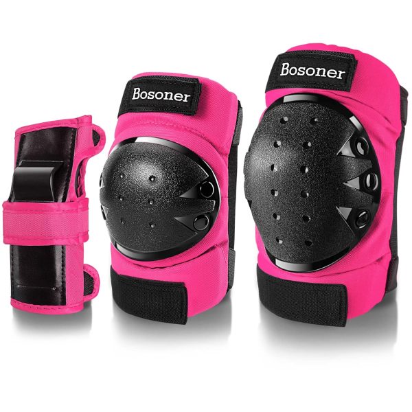 Roller and Skating Pads for Kids-Youth-Adults: Knee Pads and Elbow Pads and Wrist Guards Set - Large Size for Adults