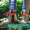 Tree Climbing Spike Set Safety Adjustable Belt Lanyard Rope Rescue Belt 2 Gears