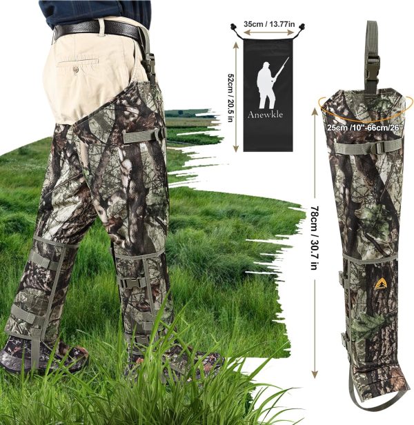 Waterproof Snake Chaps for Hunting Snake Bite Protection Gear Adjustable Size Snake Bite Protective Gaiters Anti-Snake Gaiters for Legs