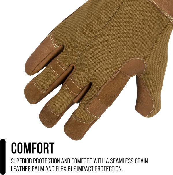 81mXz8miKzL._AC_SL1500 Premium Leather Rappel Gloves for Climbing and Rappelling - Durable and Protective Outdoor Gear Non-Slip Grip