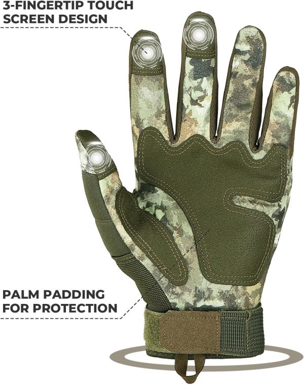 Tactical Gloves for Men, Touchscreen Motorcycle Gloves with Hard Shell & Palm Padding for Sports Motorcycle Cycling Tactical Airsoft Paintball Hunting Hiking Camping Climbing