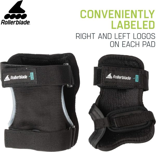 Rollerblade Skate Gear 3 Pack Protective Gear, Knee Pads, Elbow Pads and Wrist Guards, Inline Skating, Multi Sport Protection, Unisex, Black