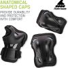 Rollerblade Skate Gear 3 Pack Protective Gear, Knee Pads, Elbow Pads and Wrist Guards, Inline Skating, Multi Sport Protection, Unisex, Black
