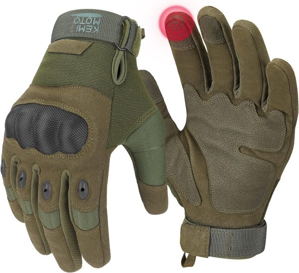 Tactical Gloves for Men, Touchscreen Motorcycle Gloves with Hard Shell & Palm Padding for Sports Motorcycle Cycling Tactical Airsoft Paintball Hunting Hiking Camping Climbing