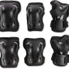 Rollerblade Skate Gear 3 Pack Protective Gear, Knee Pads, Elbow Pads and Wrist Guards, Inline Skating, Multi Sport Protection, Unisex, Black